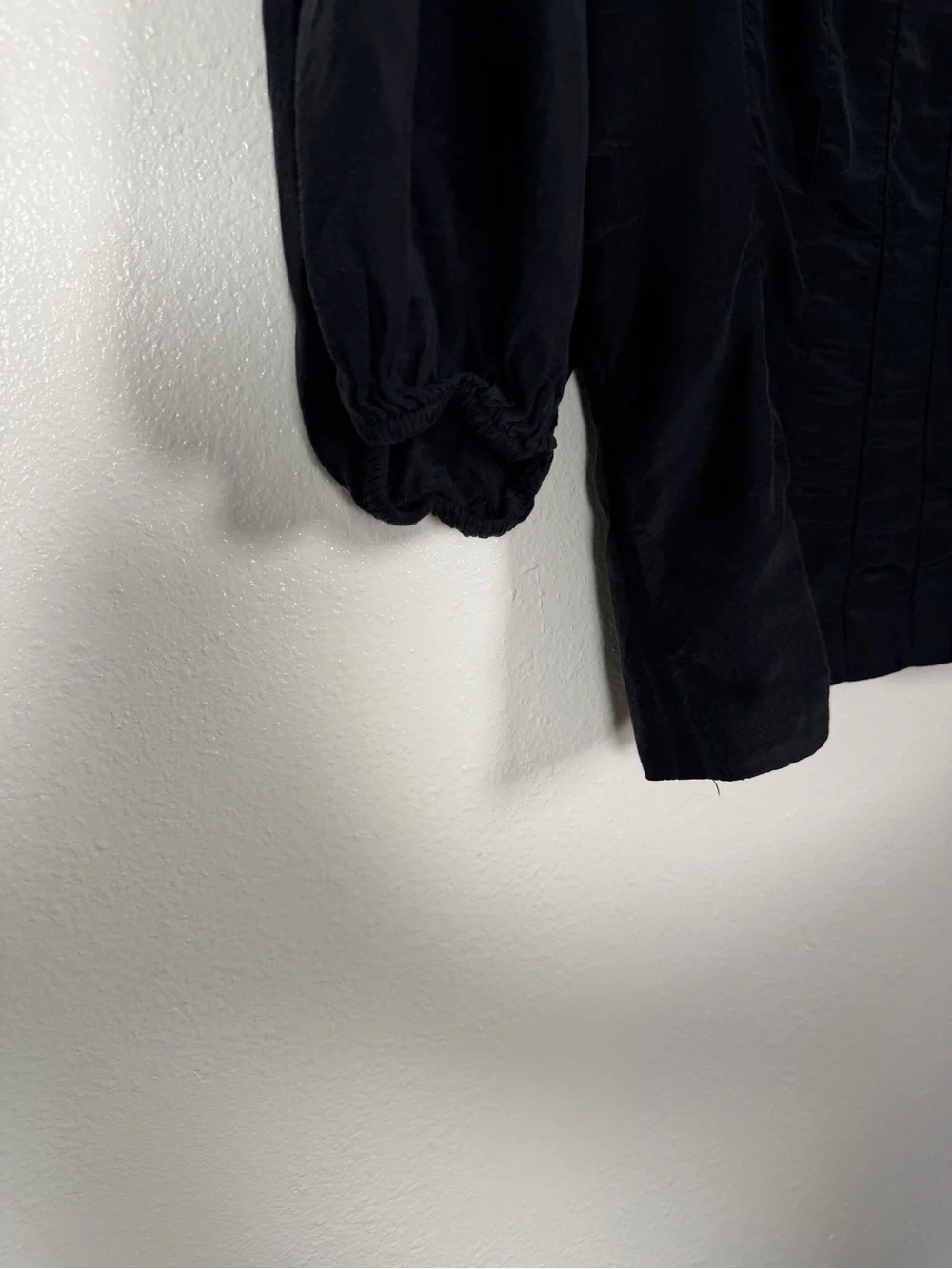 Abercrombie & Fitch Black Square-Neck Puff Sleeve Blouse